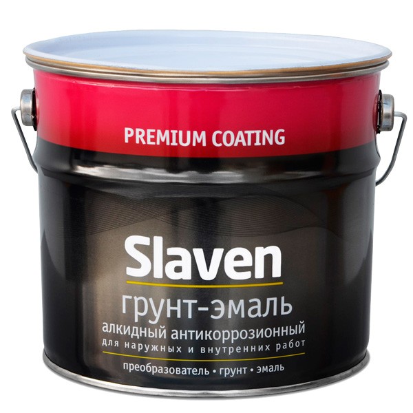 картинка Грунт-эмаль Slaven антикоррозионный коричневая 3,2КГ от сети строительных магазинов в Старой Руссе