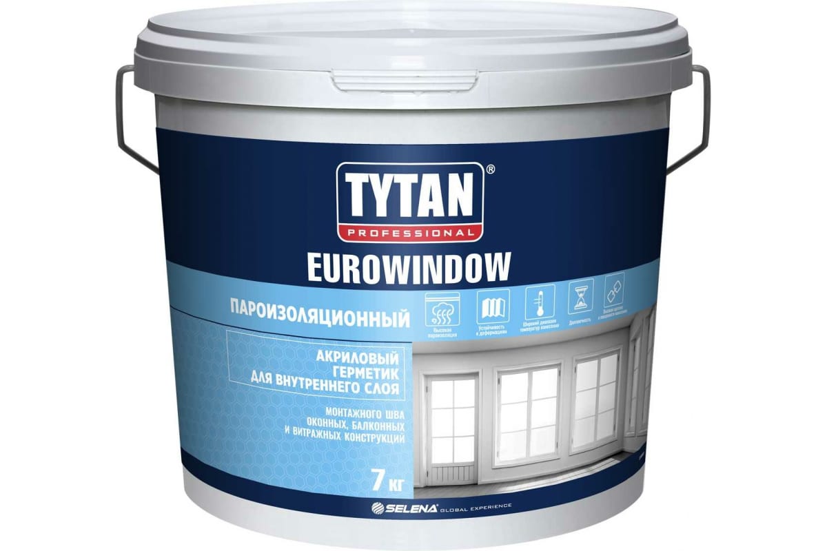 картинка Герметик акриловый пароизоляционный внутренний TYTAN Professional EUROWINDOW 7КГ от сети строительных магазинов в Старой Руссе