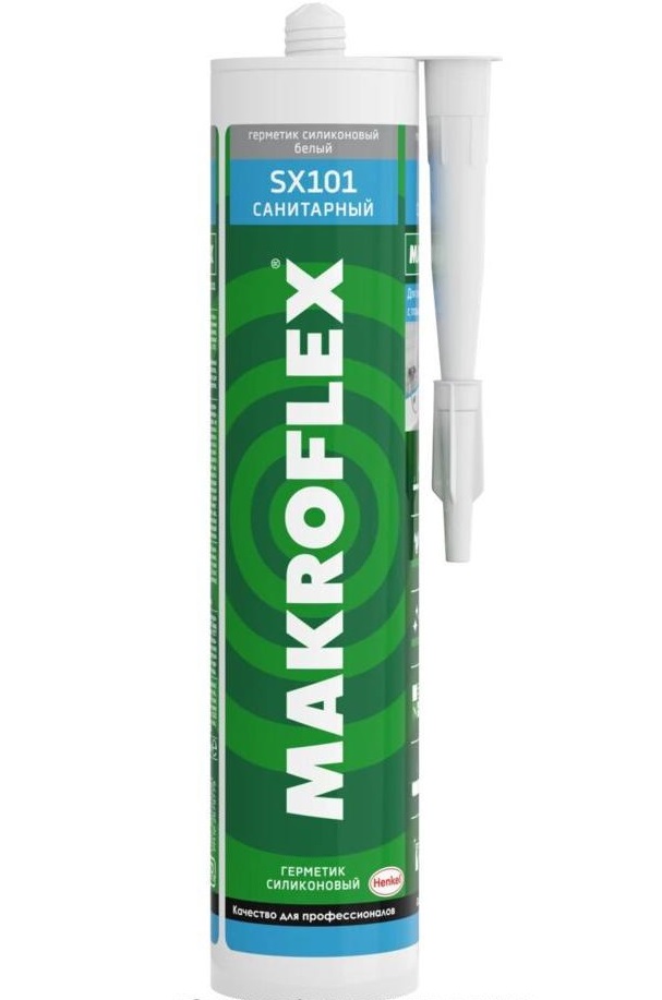 картинка Герметик Makroflex SX101 силиконовый санитарный белый 0,29 л от сети строительных магазинов в Старой Руссе