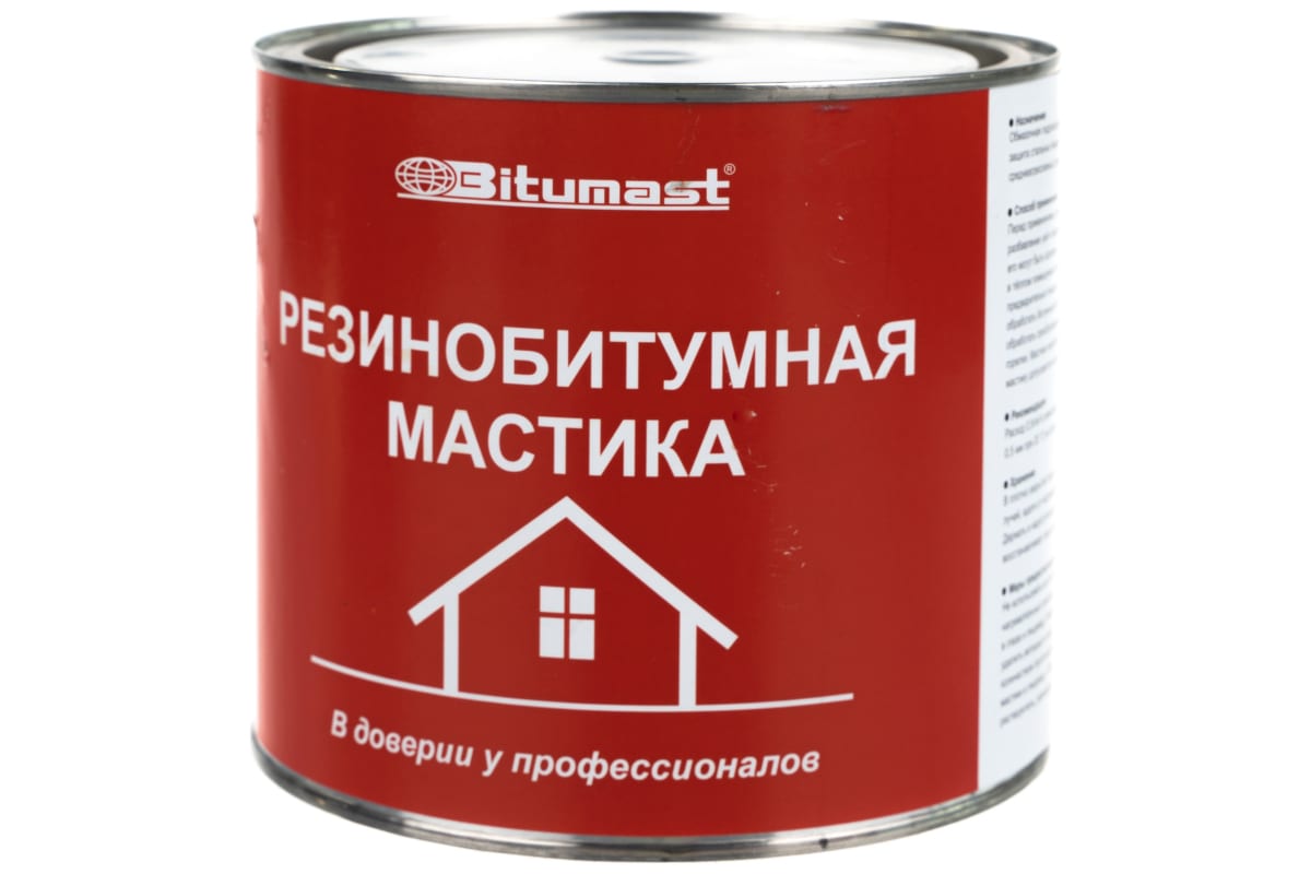 картинка Мастика резинобитумная Bitumast 2Л от сети строительных магазинов в Старой Руссе
