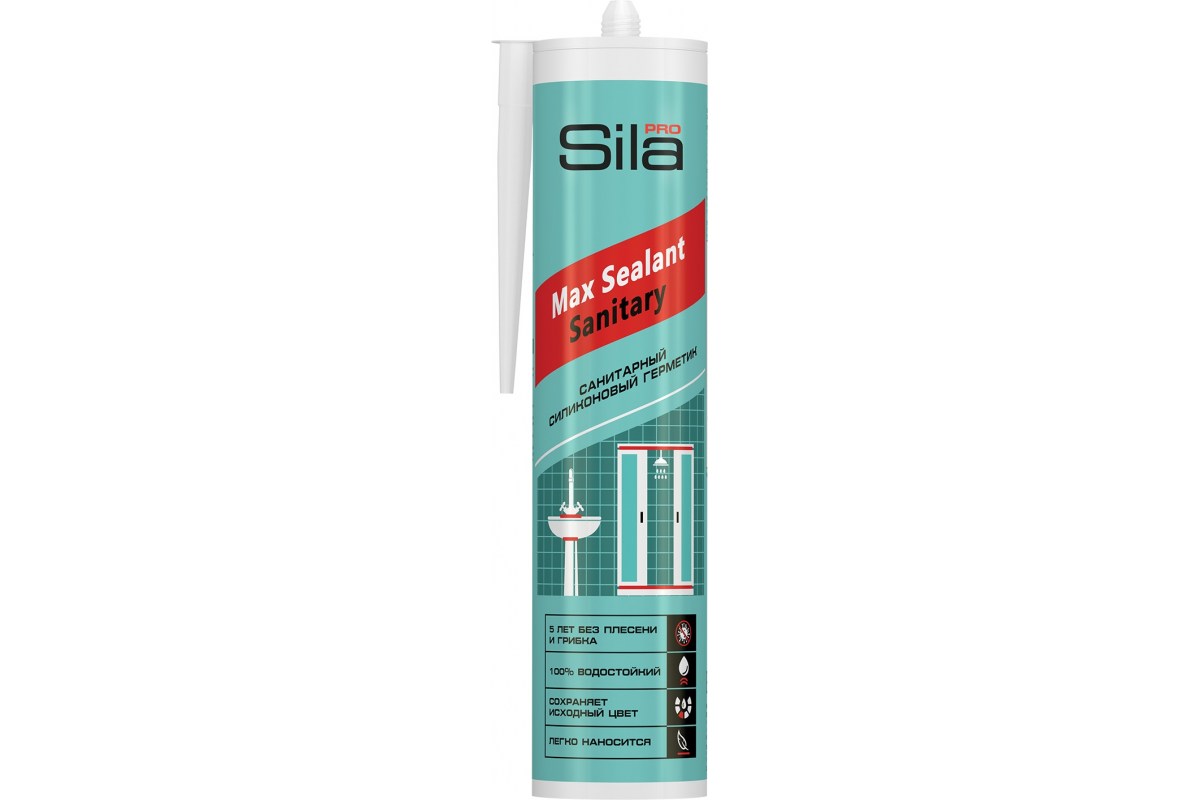 картинка Герметик санитарный силиконовый Sila Pro Max Sealant Sanitary бесцветный 290МЛ от сети строительных магазинов в Старой Руссе