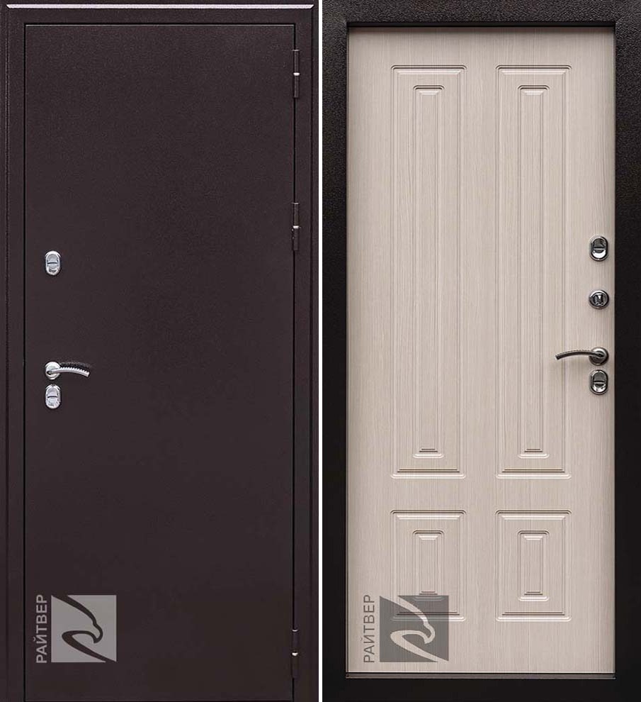 картинка Дверь металлическая Термо-К Белый дуб 980 левая от сети строительных магазинов в Старой Руссе