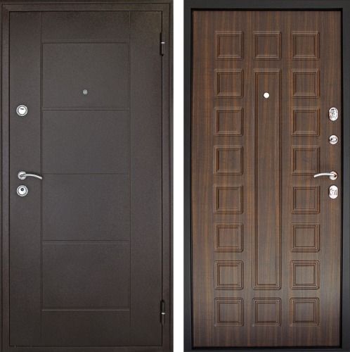 картинка Дверь металлическая Квадро венге 960 левая от сети строительных магазинов в Старой Руссе