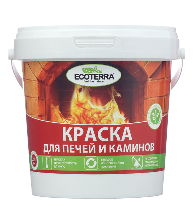 картинка Краска для печей красно-коричневая Ecoterra 1КГ от сети строительных магазинов в Старой Руссе