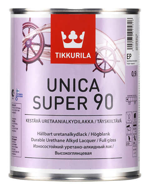 картинка Лак Tikkurila Unica Super 90 глянцевый 0,9 л от сети строительных магазинов в Старой Руссе