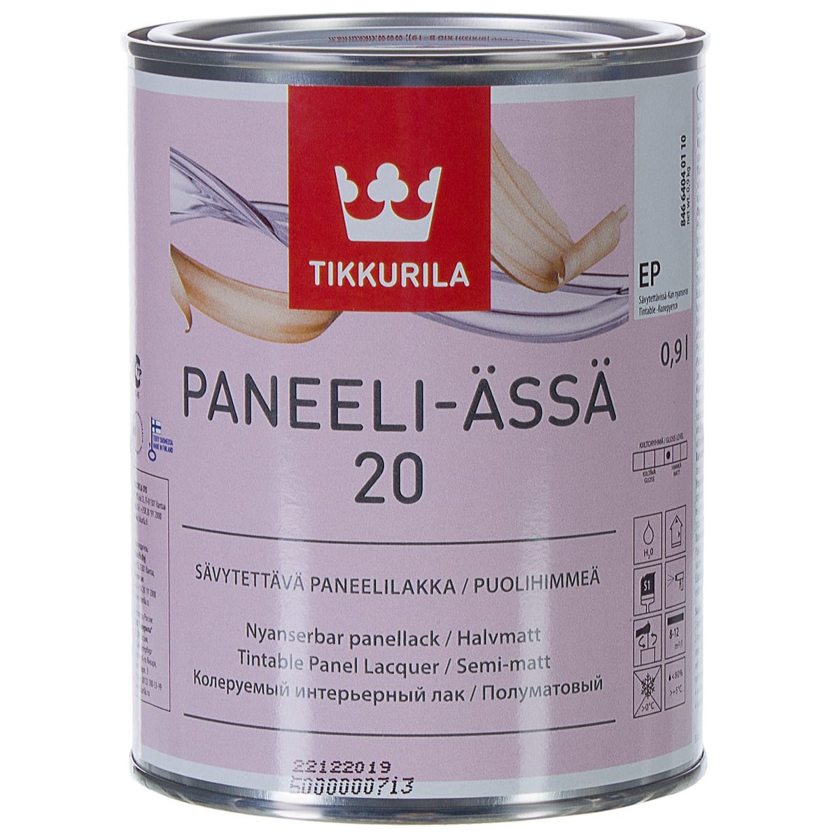 картинка Лак Tikkurila Paneeli-Assa 20 полуматовый  0,9 л. от сети строительных магазинов в Старой Руссе