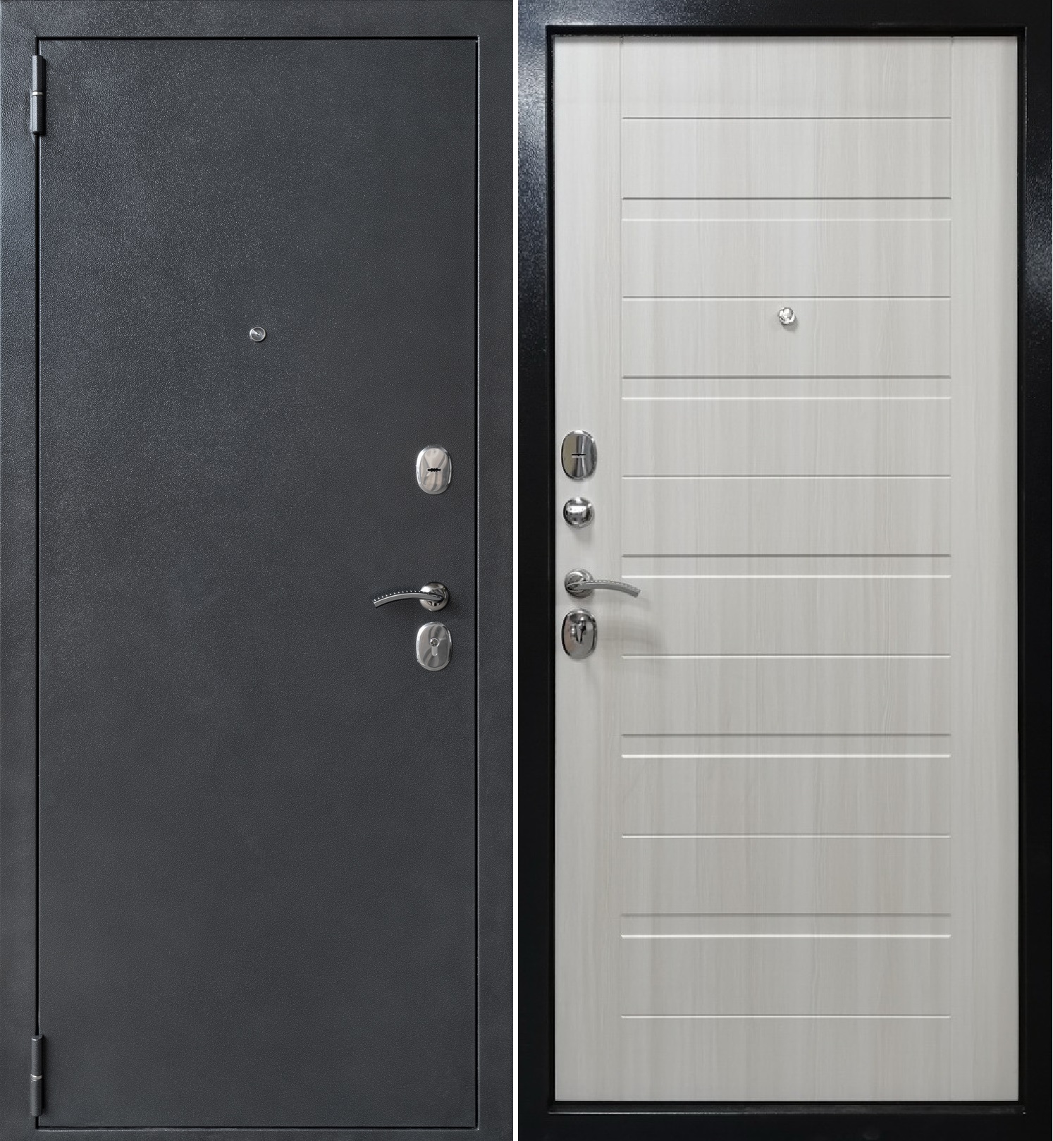 картинка Дверь металлическая ДК-70 Серебро/лиственница 860 левая от сети строительных магазинов в Старой Руссе