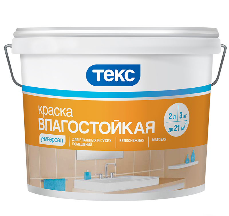 картинка Краска водно-дисперсионная влагостойкая Текс 3КГ от сети строительных магазинов в Старой Руссе