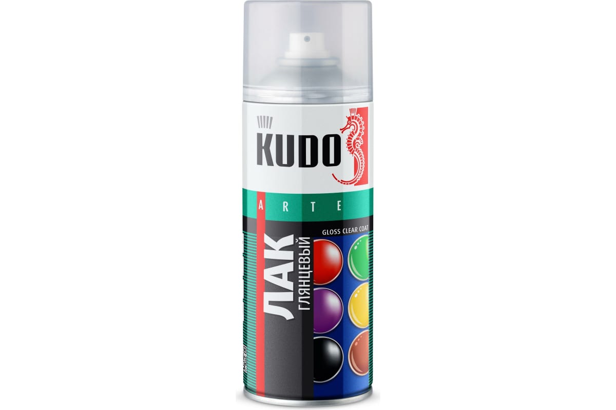 картинка Лак акриловый быстросохнущий бесцветный KUDO KU-9002 0,52Л от сети строительных магазинов в Старой Руссе