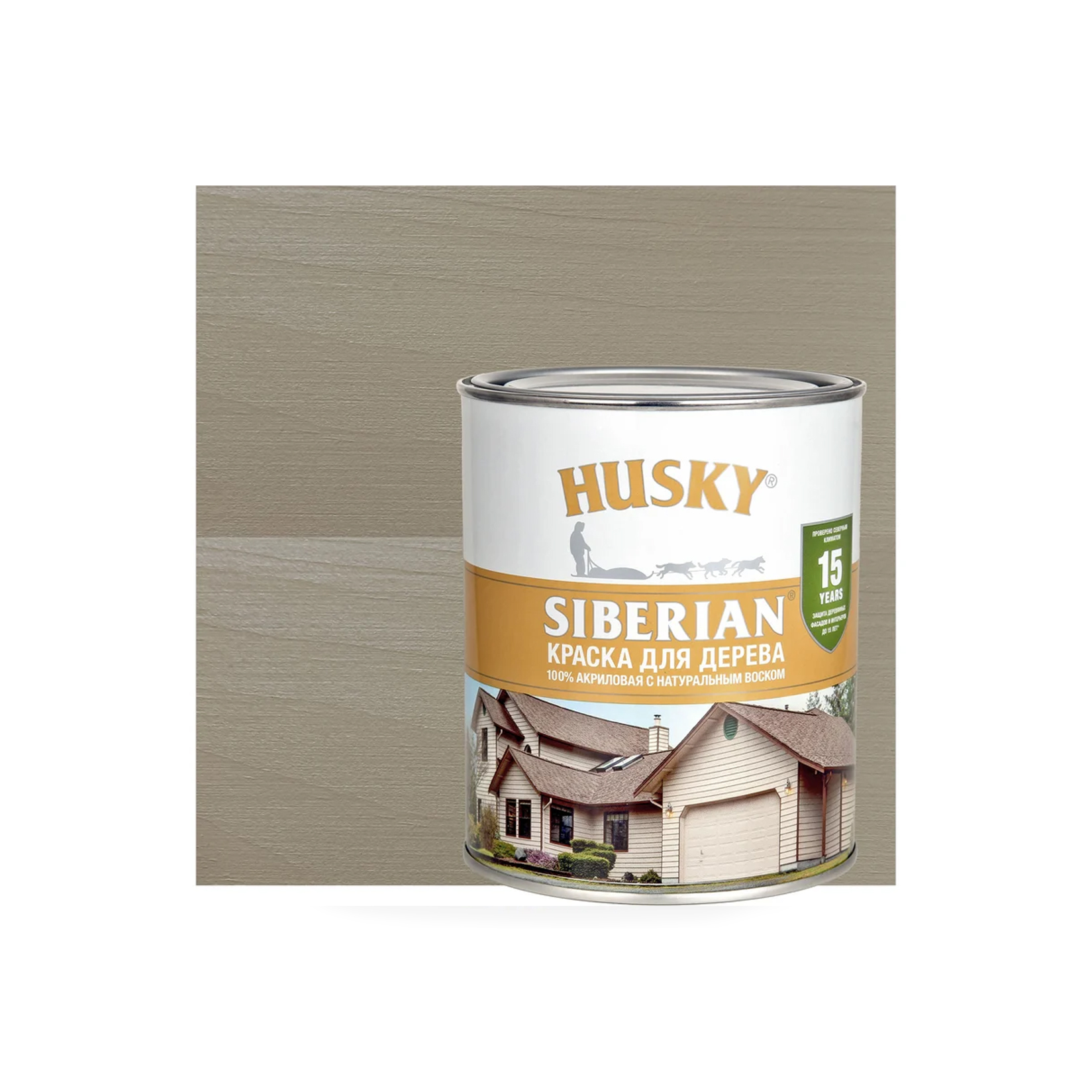 Краска для дерева Husky Siberian фасадная акриловая бежевая 0,9 л RAL 10192