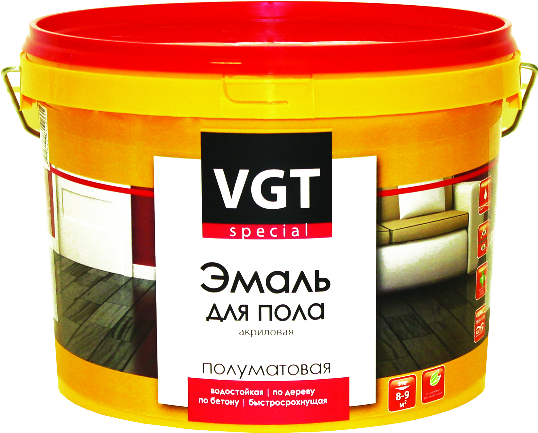 картинка Эмаль VGT ВД-АК-1179 Профи для пола желто-коричневая 1 кг от сети строительных магазинов в Старой Руссе