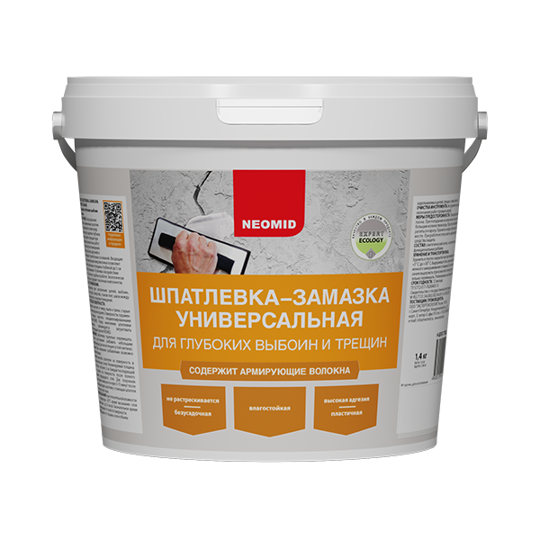 картинка Шпаклевка для выбоин и трещин Neomid 1,4КГ от сети строительных магазинов в Старой Руссе