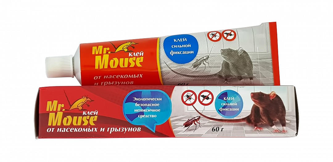 картинка Клей от грызунов и насекомых Mr. Mouse 60ГР от сети строительных магазинов в Старой Руссе