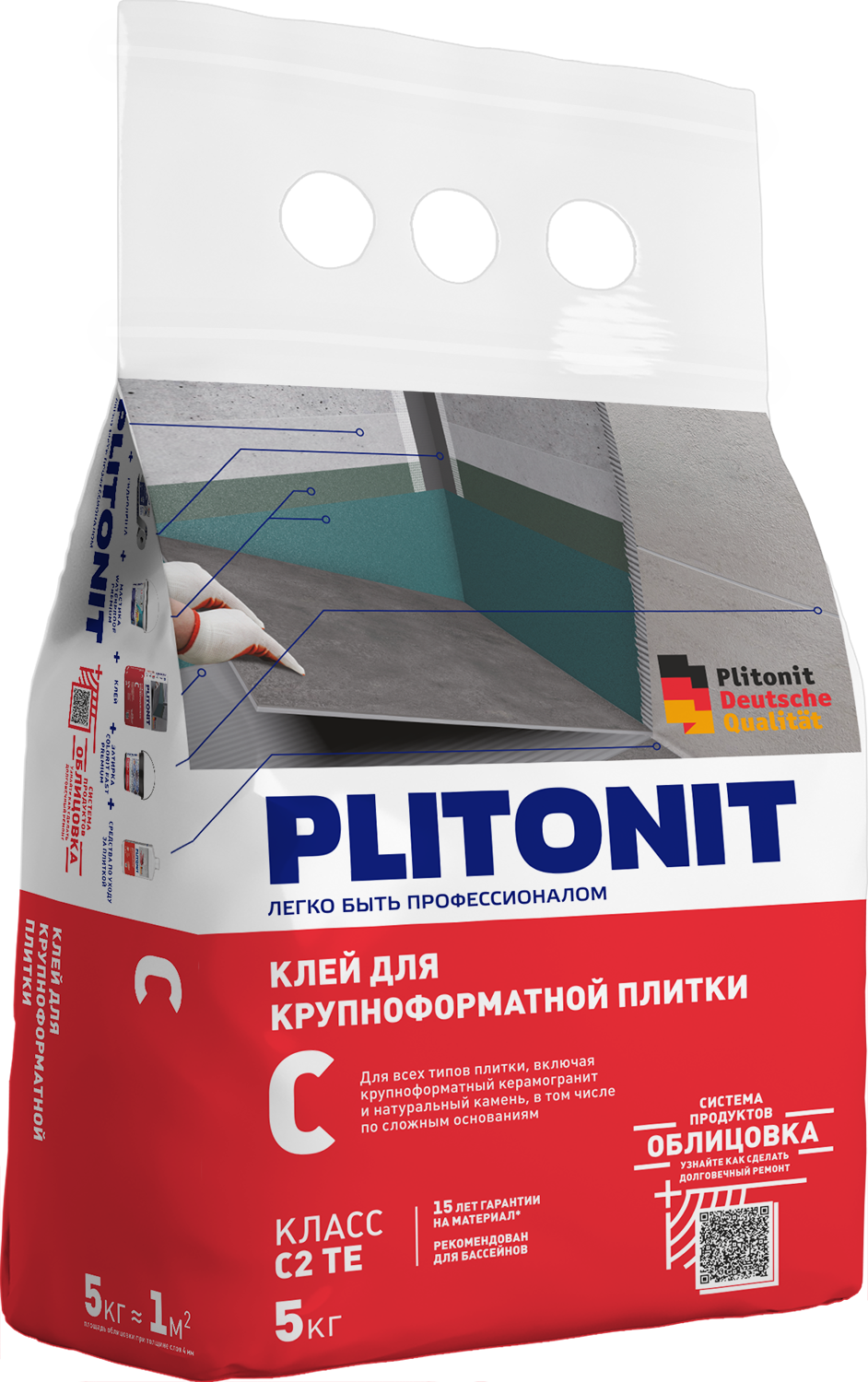 картинка Клей для крупноформатной плитки PLITONIT C 5КГ от сети строительных магазинов в Старой Руссе