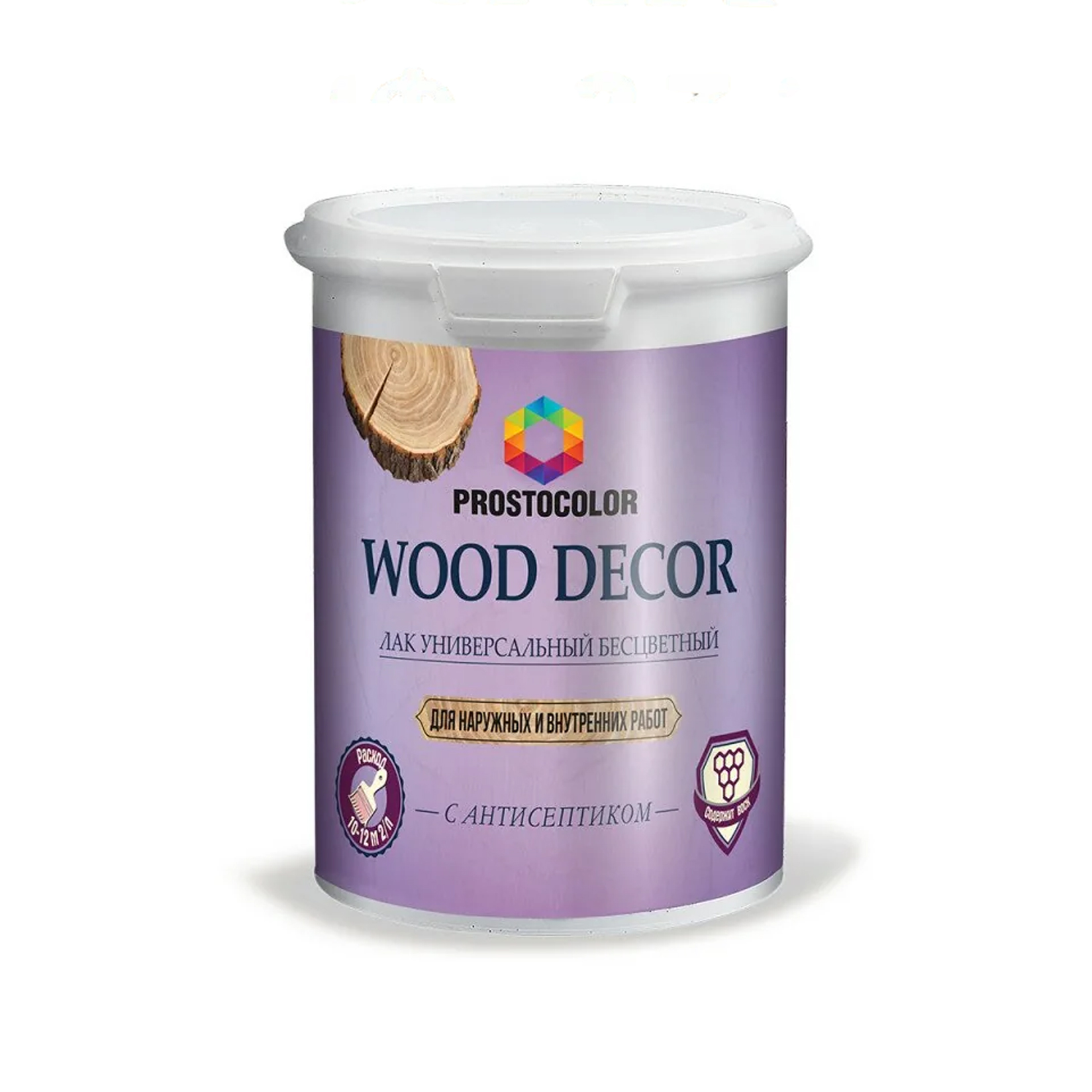 Лак для внутренних и наружнх работ PROSTOCOLOR WOOD DÉCOR с воском, глянцевый, 0,9 л