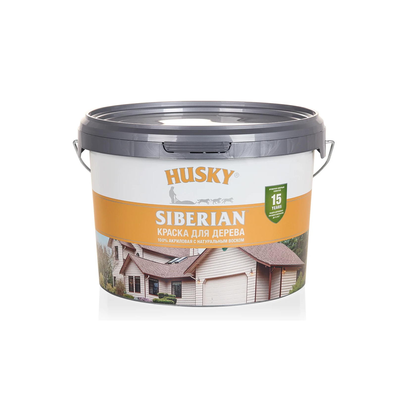 Краска для дерева Husky Siberian акриловая графитовый RAL 7024  2,7 л1
