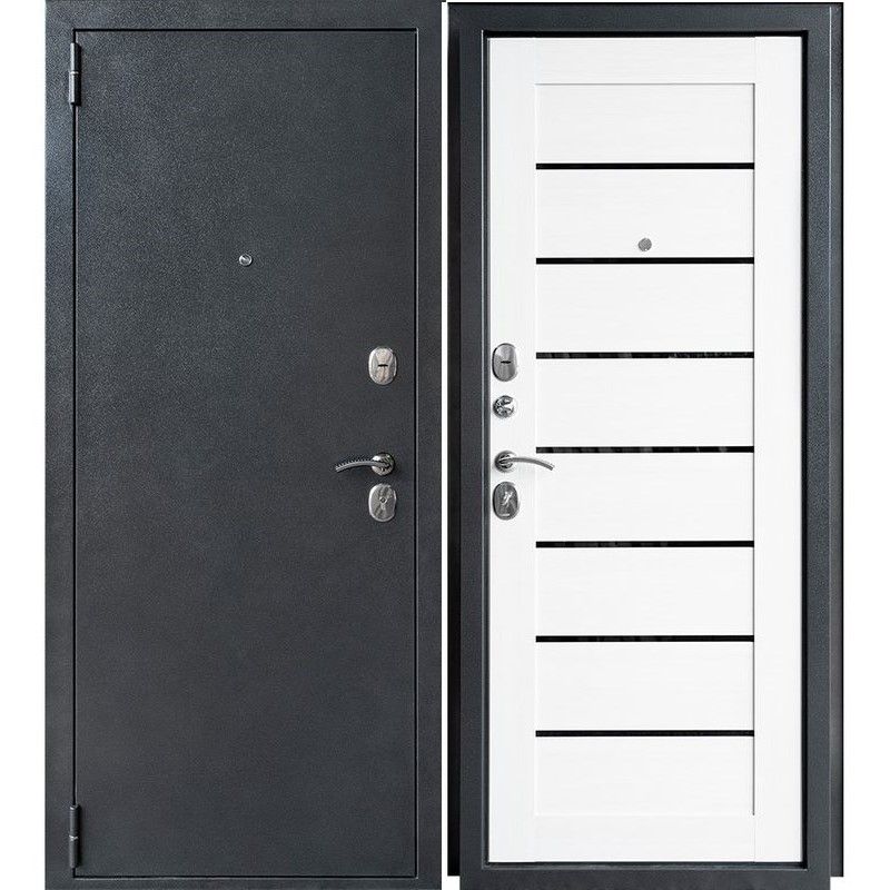 картинка Дверь металлическая ДК-70 Царга Серебро/лиственница 960 левая от сети строительных магазинов в Старой Руссе